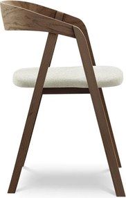 Scaun de sufragerie crem din lemn masiv Erika – Makamii