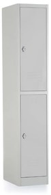 Dulap metalic - 2 cutii, 38 x 45 x 185 cm, blocare, gri - ral 7035
