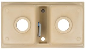 Chiuvetă pătrată Tia cu două cuve din granit, bej