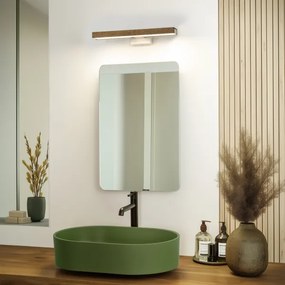 Aplică LED pentru oglindă de baie Brilagi WOODY MIRROR LED/8W/230V IP44 stejar/alb