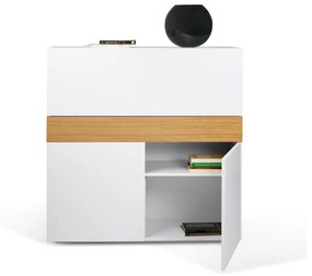 Birou cu dulap Focus White/Oak, 110 x 42 x 109 cm