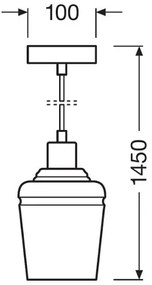 Lustră pe cablu JAR 1xE27/40W/230V portocalie Ledvance