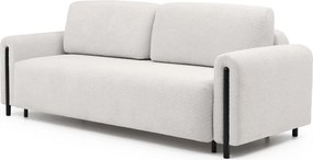 Canapea crem extensibilă/cu spațiu de depozitare cu tapițerie din țesătură bouclé 244 cm Arcadova – ELTAP