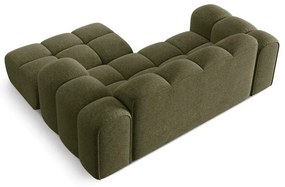 Colțar verde cu tapițerie din chenille (cu colț pe partea dreaptă/cu șezlong) Treno – Cosmopolitan Design