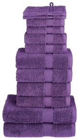 vidaXL Set de prosoape premium SOLUND, 12 piese, violet, 600 g/m²