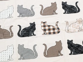 Lenjerie de pat din bumbac Renforce PATTERNED CATS bej Dimensiune lenjerie de pat: 2 buc 70 x 90 cm | 200 x 220 cm