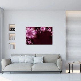 Tablou cu abstracție - flori (90x60 cm)