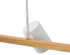 Lampă suspendată modernă cu imprimeu lemn cu alb 6 lumini - Jeana Straight