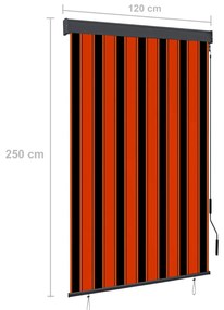 Jaluzea tip rulou de exterior, portocaliu si maro, 120 x 250 cm portocaliu si maro, 120 x 250 cm