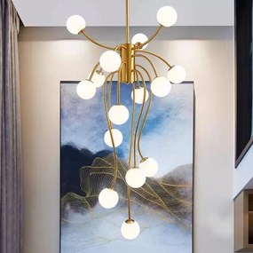 ✨ Lustră Modernă E007/15 – Eleganță Aurie și Lumină Rafinată