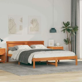 vidaXL Cadru de pat Maro ceruit 140 x 200 cm Lemn masiv de pin