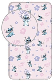 Disney Lilo și Stitch Pink cearșaf cu elastic 90x200 cm