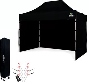 Stan de Vânzare 2 x 3 m SUPER Oțel | Montaj în 2 minute | BRIMO - cu 3 pereți - Negru