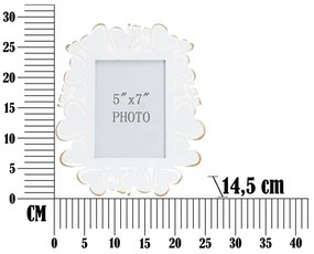 Ramă foto metalică Mauro Ferretti, 25 x 27,7 cm, alb