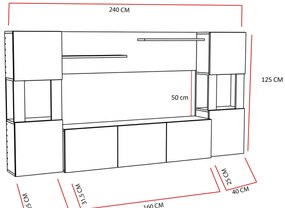Mobilier living Loreena (Alb + teak) . 1102294