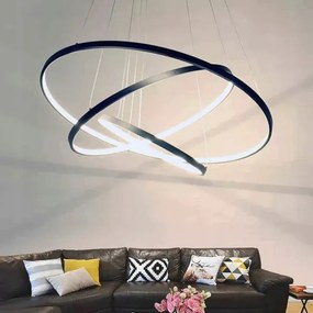 Lustră LED suspendată pe cablu LED/90W/230V Ø 80 cm, neagră