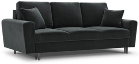 Canapea  extensibila 3 locuri Moghan cu tapiterie din catifea, picioare din metal auriu, bej - Copie
