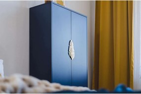 Dulap TV lemn masiv Merlin Personalizabilă Accesorii placate cu Aur, 80,1 × 40 × 160 cm - Alb