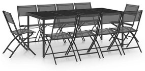 Set mobilier de exterior, 11 piese, otel 11