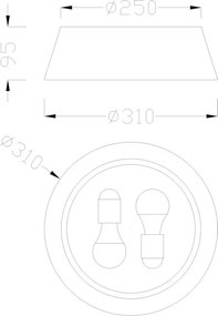 Plafoniera, Lustra aplicata maro SABINA 31cm