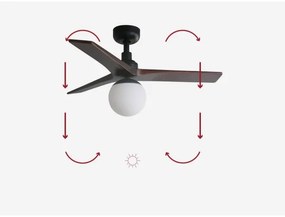 Ventilator de tavan FARO 34278-11L KLIM S lemn/negru + telecomandă