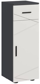 Kleankin Dulap de baie din PAL cu sertar și dulap reglabil cu 2 niveluri, 30x30x82 cm, de culoare gri | Aosom Romania