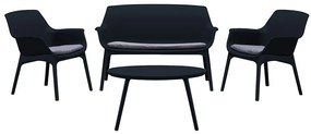 Set mobilier de grădină Tampa cu 4 locuri, grafit