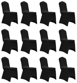 Huse elastice pentru scaun, 12 buc., negru 12, Negru