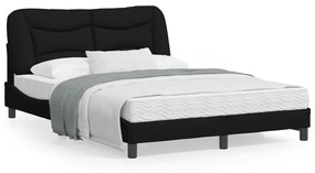 3213699 vidaXL Cadru de pat cu lumini LED, negru, 140x190 cm, textil