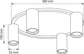 Brilagi - Plafonieră LED RGBW reglabilă SELE 4xGU10/6,5W/230V albă
