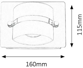 Aplica de perete LED moderna pentru baie IP44 Tony 5489 RX