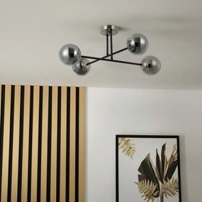 Brilagi - Lustra aplicată MALIVA 4xE14/15W/230V crom mat/fumuriu