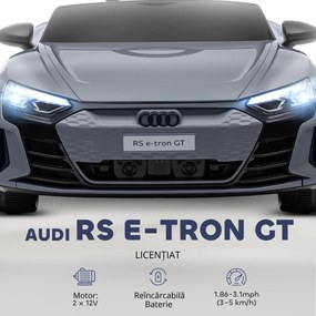 HOMCOM Automobil electric pentru copii cu telecomandă, centură de siguranță, claxon, muzică, faruri, până la 5 km/h, 3-5 ani, Gri | Aosom Romania