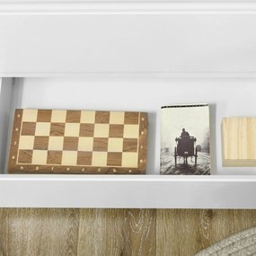 HOMCOM Comodă Depozitare, 3 Sertare, Mobilier Dormitor/Cameră de Zi, Alb/Lemn Natural | Aosom Romania