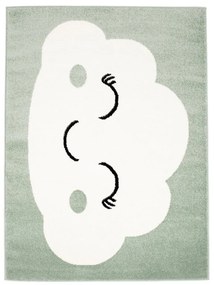 Covor de joacă verde pastel cu nor somnoros pentru copii Lăţime: 140 cm | Lungime: 200 cm