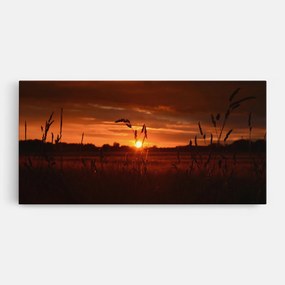 Tablou Canvas, 100x200cm, Dormitor si Living, Peisaje, Apus de soare, Field Shilouette