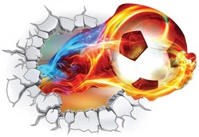 Autocolant de perete minge de fotbal 3D 80 x 115 cm