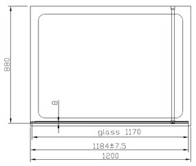 Paravan dus sticla securizata easy clean walk-in 120x200 cm, crom lucios, Mediterraneo Foxy 1200x2000 mm