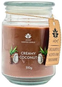 Lumânae Arome 510 g, în sticlă, Nucă de cocoscremoasă