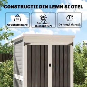 Outsunny Dulap de Exterior pentru Unelte cu 3 Rafturi Detasabile | Aosom Romania