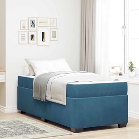 vidaXL Cadru de pat cu saltea Altele albastru 80 x 200 cm Catifea