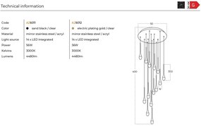 Lustra LED XXL suspendata design decorativ DALMA 14 round BK