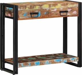 vidaXL Masă de consolă cu sertar Multicolour Lemn recuperat masiv