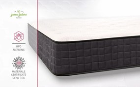 Saltea ortopedica STAR, 140x200x25 cm, 4 cm spuma Memory, 7 zone de confort, hipoalergenica, reversibila, medie/ferma