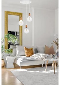 Lustră pe cablu MIROS 3xE27/60W/230V rotundă albă/cupru