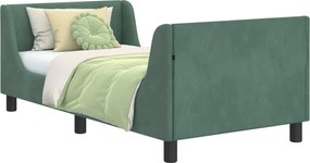 vidaXL Cadru de pat pentru copii cu spătar Verde Mării 80 x 160 cm