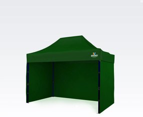 Cort pliabil rapid 2x3 m (3 pereți): Rezistență din oțel pentru comercianții de piață - cu 3 pereți - Verde