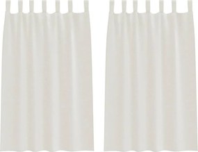 vidaXL Cortină din Voile cu perdele 2 pcs Crem 175 x 140 cm Poliester