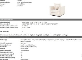 Fotoliu elegant design LUX Taylor crem 113983 HZ