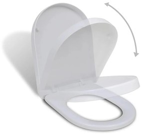 vidaXL Capac WC cu închidere silențioasă, alb, pătrat